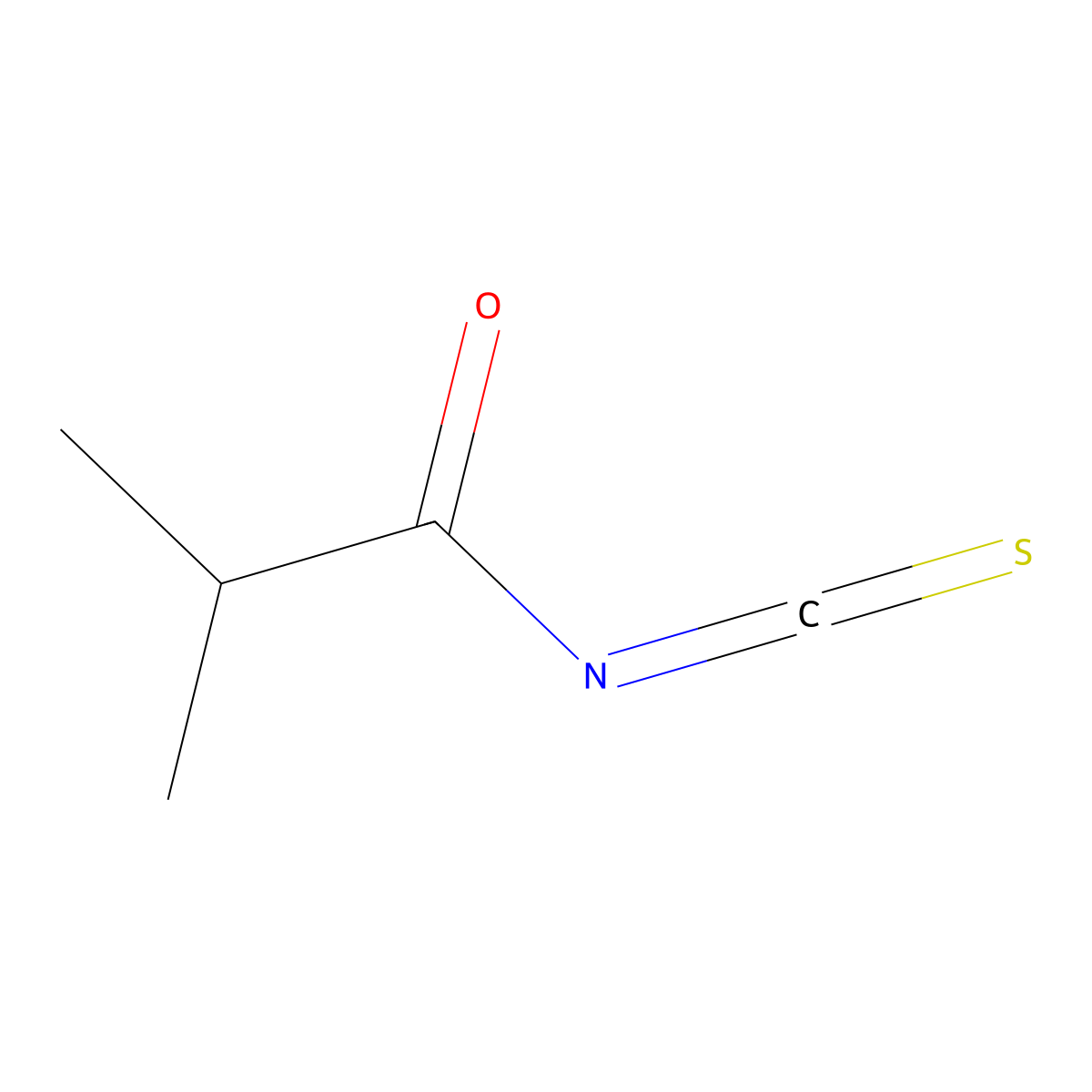 2-Methylpropanecarbonyl isothiocyanate molecular structure, CAS 36717-27-8
