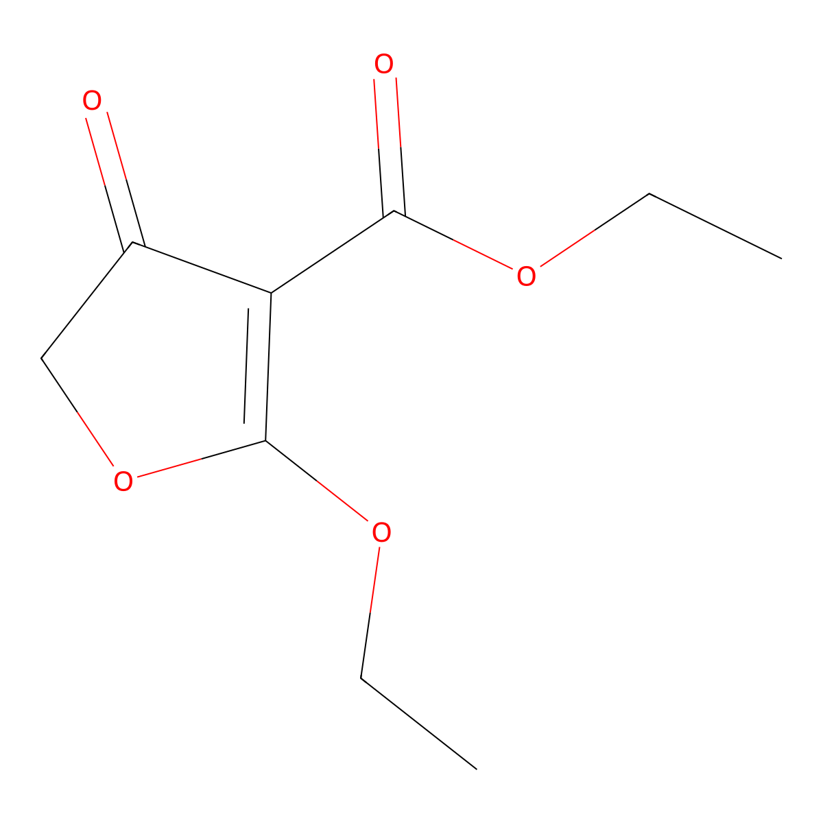 Ethyl 2-ethoxy-4-oxo-4,5-dihydrofuran-3-carboxylate molecular structure, CAS 36717-48-3