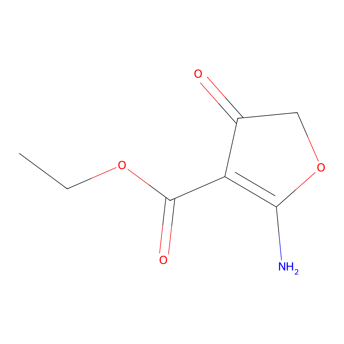 Ethyl 2-amino-4-oxo-4,5-dihydrofuran-3-carboxylate molecular structure, CAS 36717-52-9