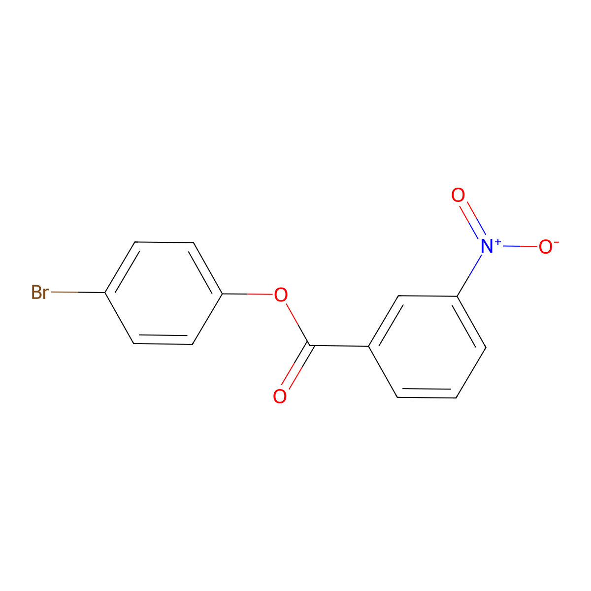 4-Bromophenyl 3-nitrobenzoate molecular structure, CAS 36718-59-9