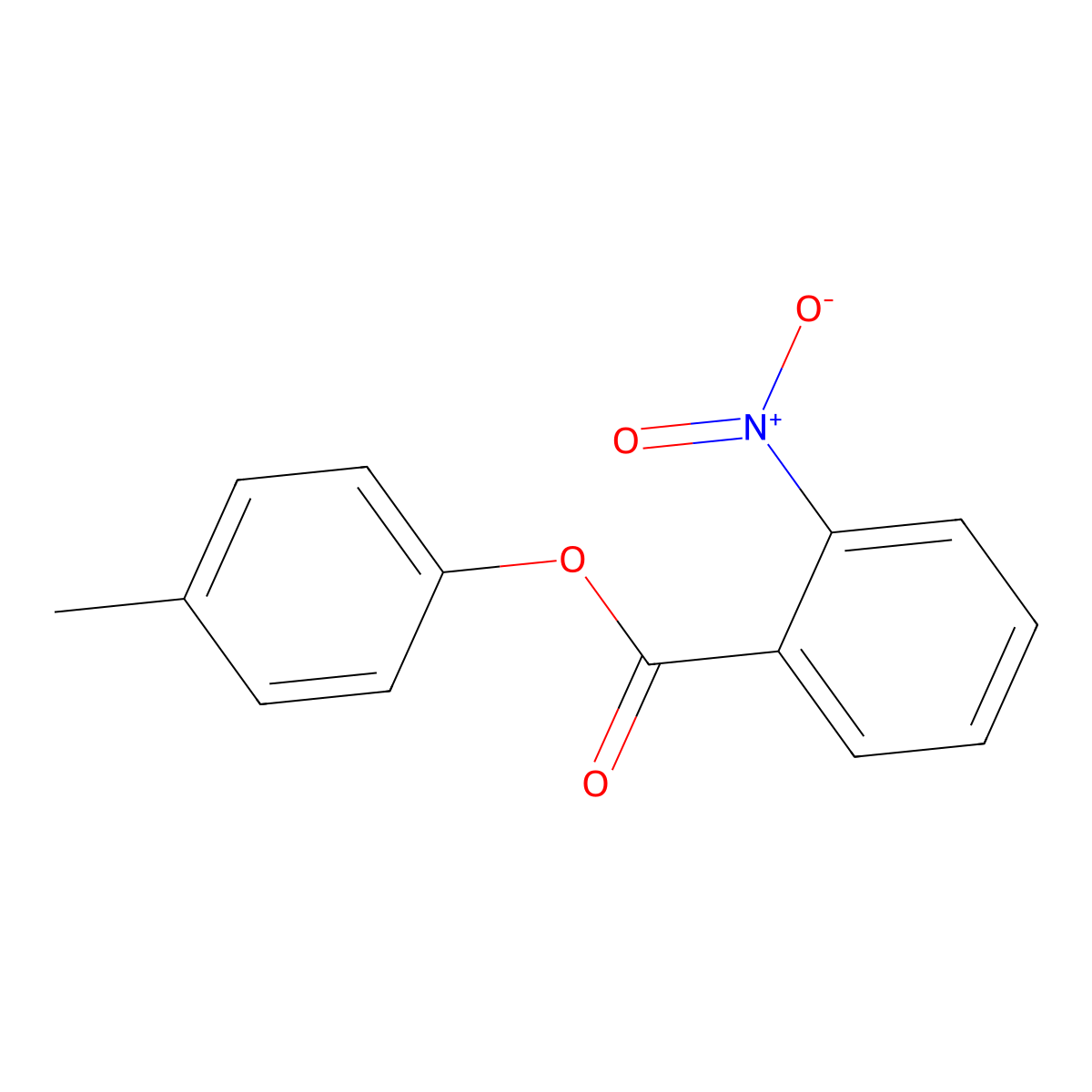 4-Methylphenyl 2-nitrobenzoate molecular structure, CAS 36718-69-1