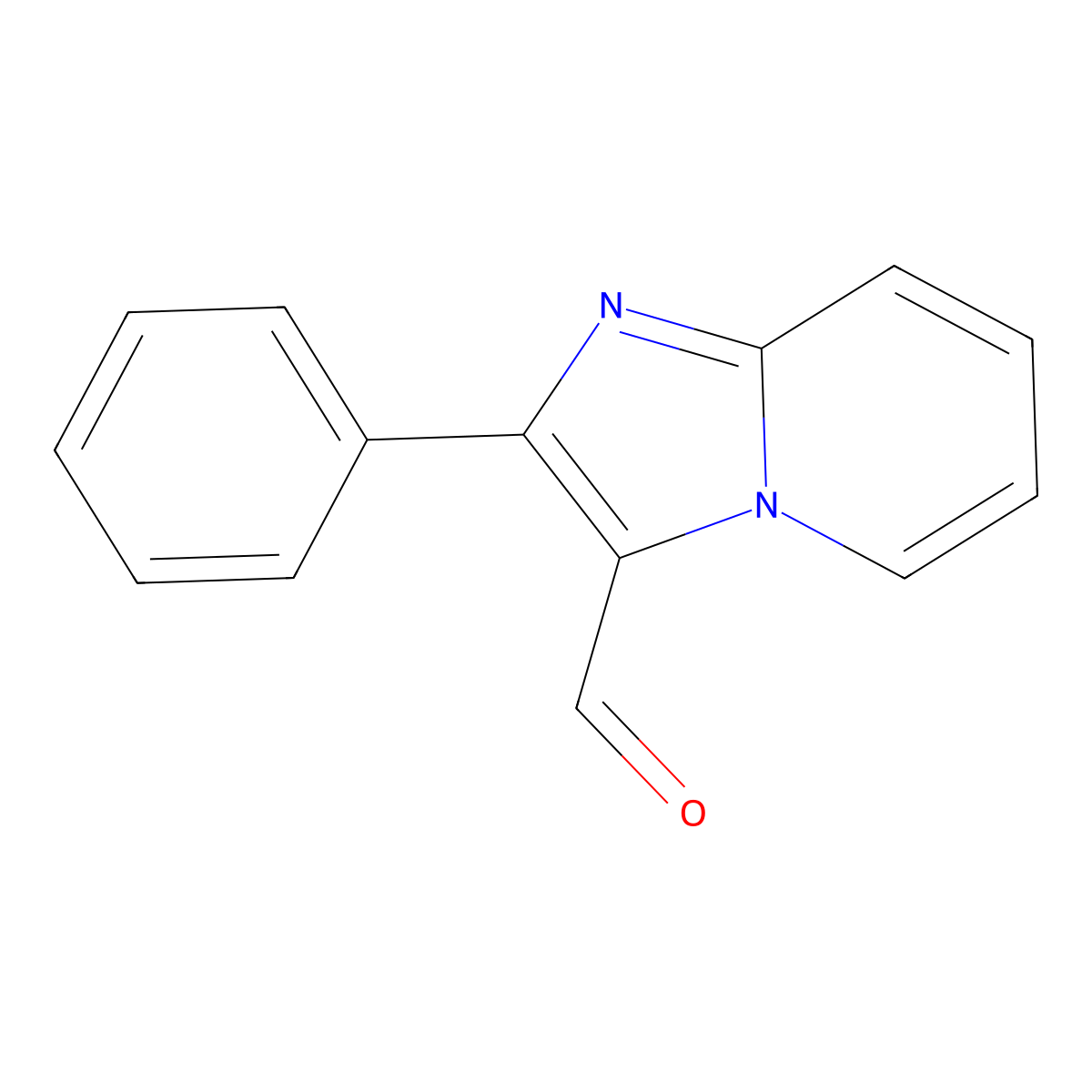 3-Formyl-2-phenylimidazo(1,2-a)pyridine molecular structure, CAS 3672-39-7