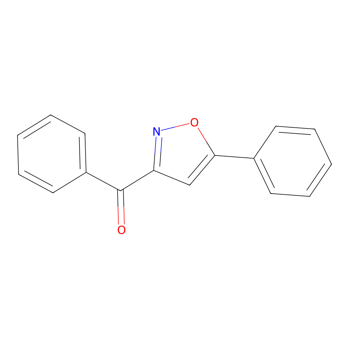 Phenyl(5-phenyl-1,2-oxazol-3-yl)methanone molecular structure, CAS 3672-49-9