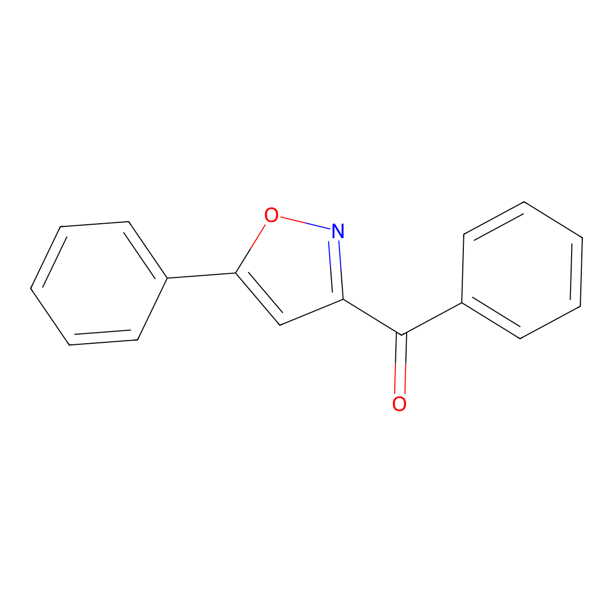 Phenyl(5-phenyl-1,2-oxazol-3-yl)methanone molecular structure, CAS 3672-49-9