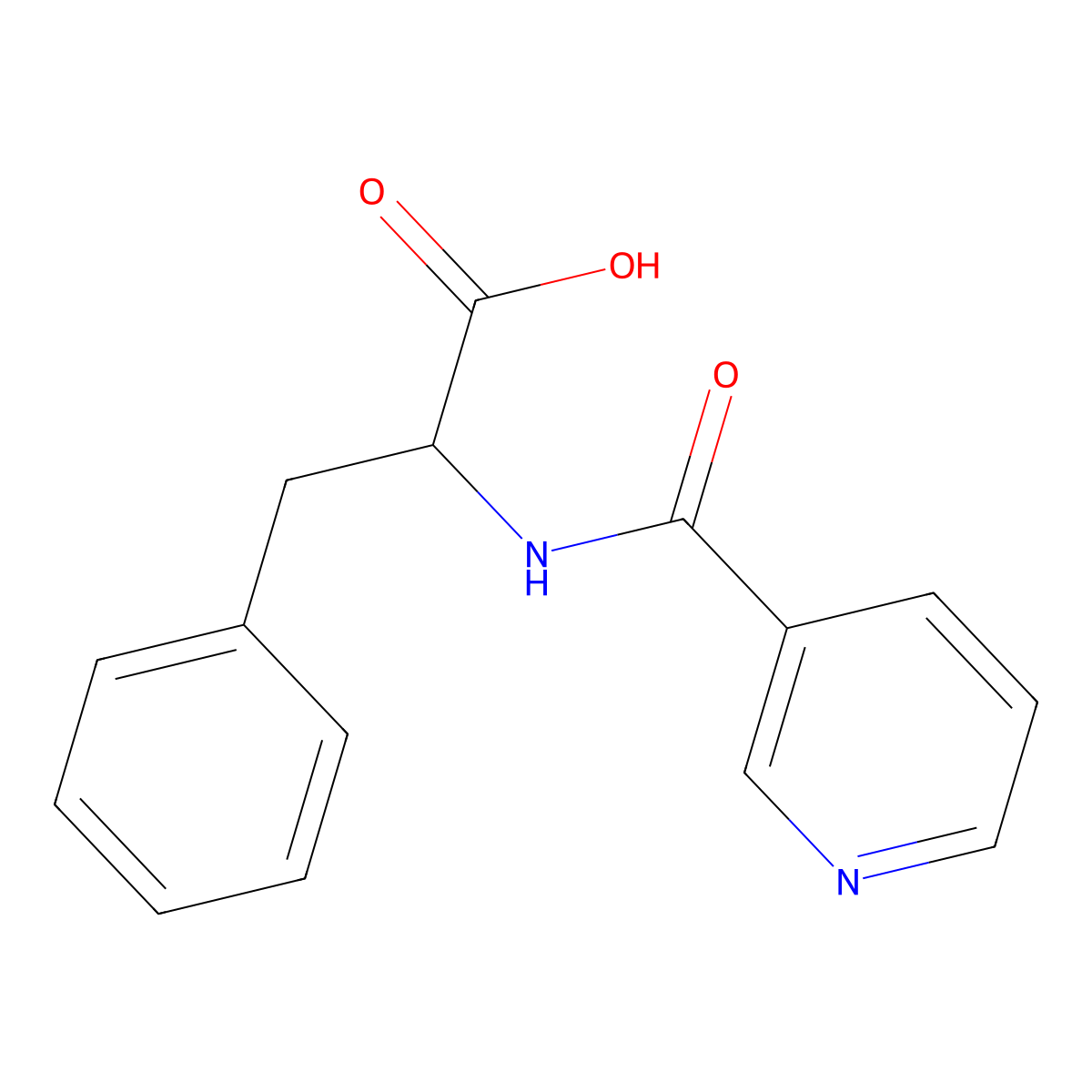 3-Phenyl-2-((pyridin-3-yl)formamido)propanoic acid molecular structure, CAS 36724-78-4