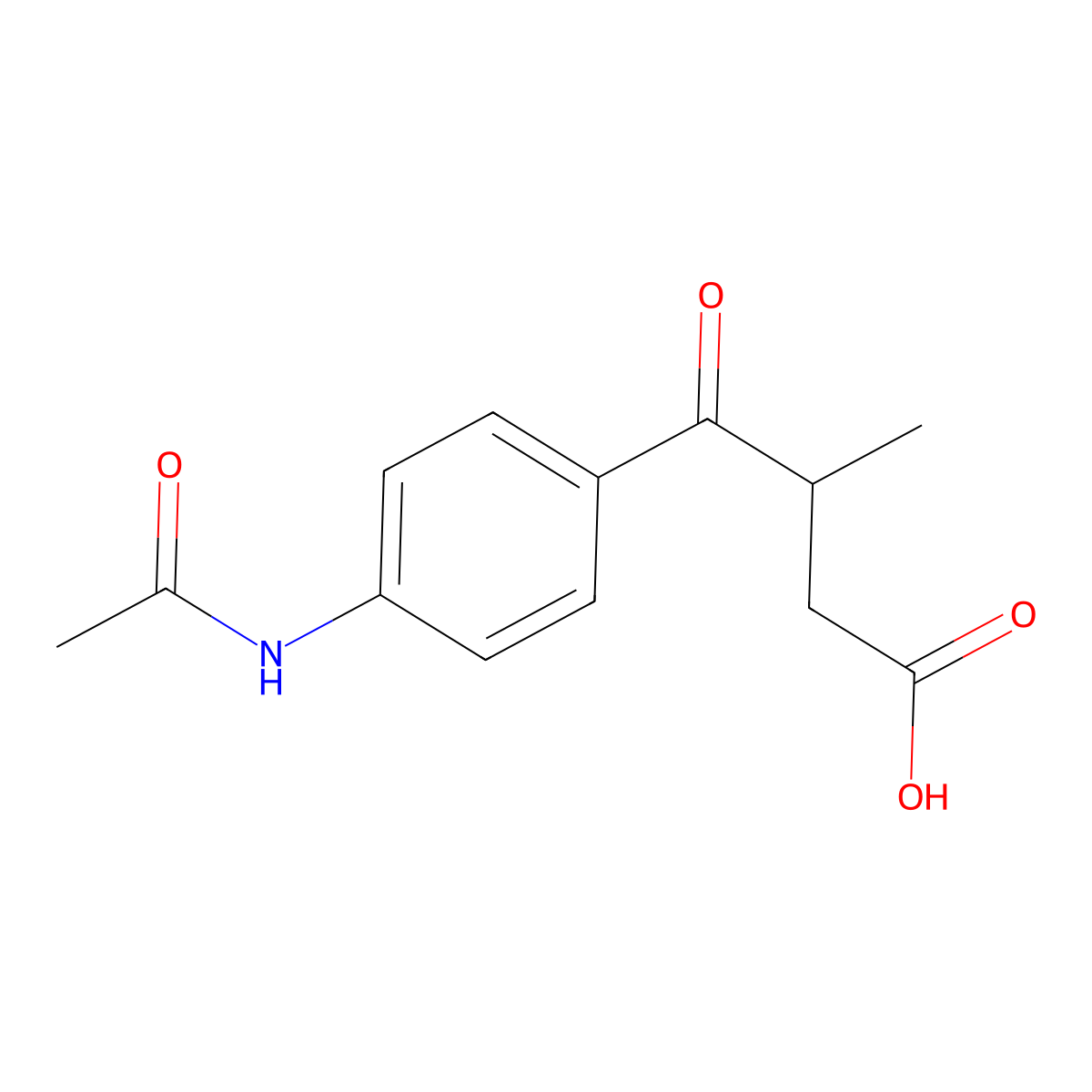 4-(4-Acetamidophenyl)-3-methyl-4-oxobutanoic acid molecular structure, CAS 36725-26-5