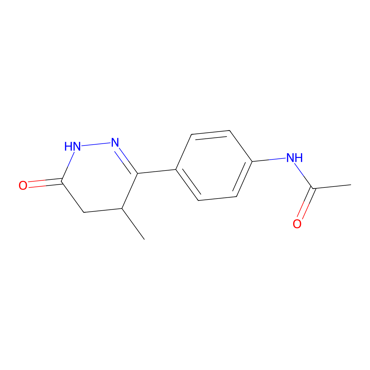 N-(4-(4-methyl-6-oxo-1,4,5,6-tetrahydropyridazin-3-yl)phenyl)acetamide molecular structure, CAS 36725-27-6