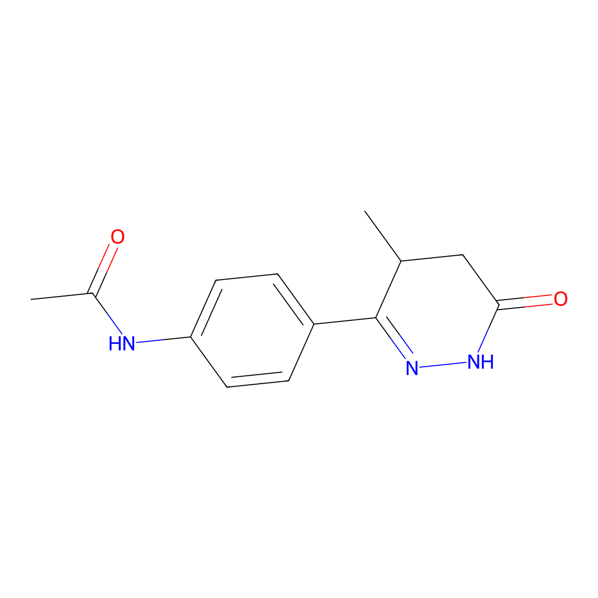 N-(4-(4-methyl-6-oxo-1,4,5,6-tetrahydropyridazin-3-yl)phenyl)acetamide molecular structure, CAS 36725-27-6
