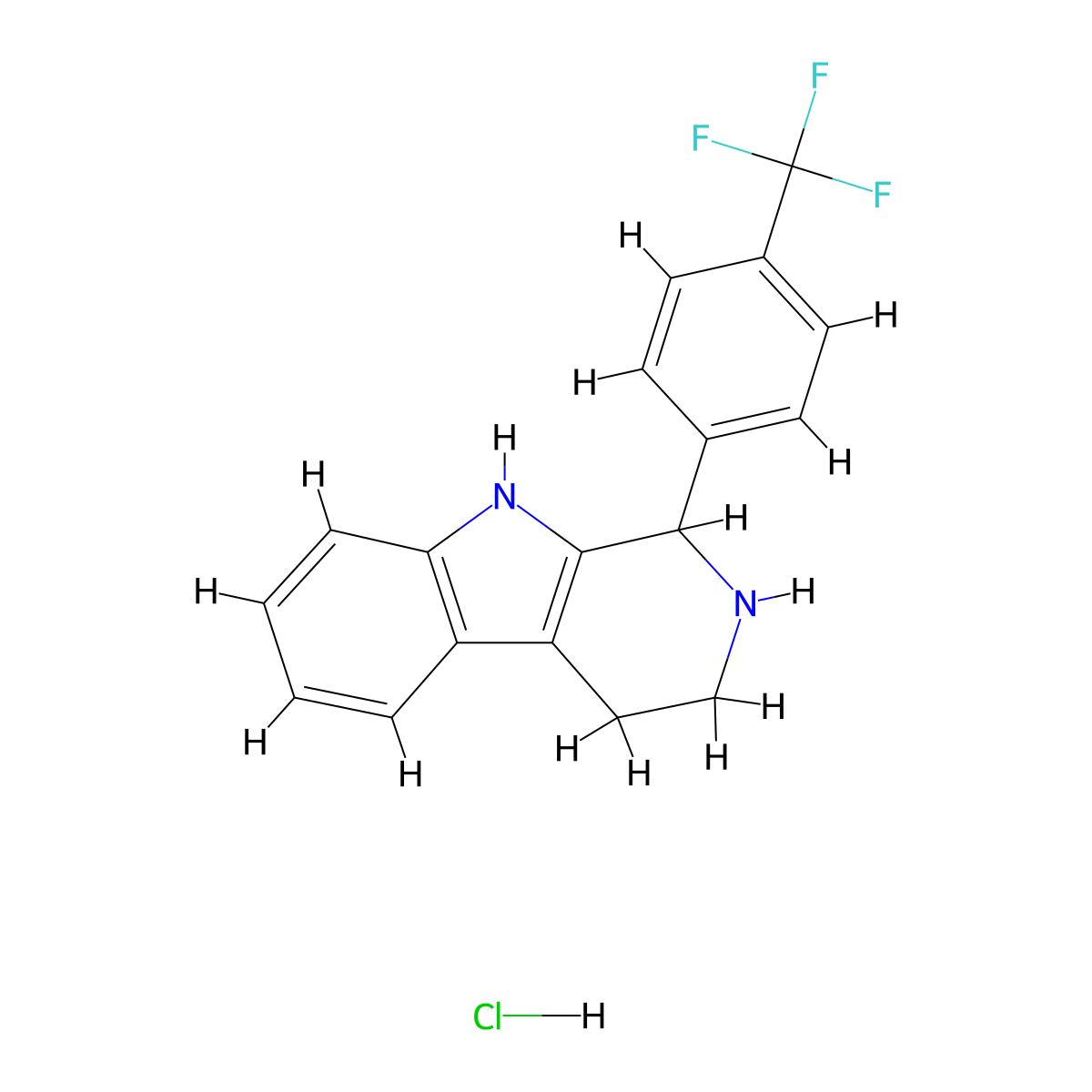 1-(4-(Trifluoromethyl)phenyl)-2,3,4,9-tetrahydro-1H-pyrido[3,4-b]indole hydrochloride molecular structure, CAS 367251-31-8