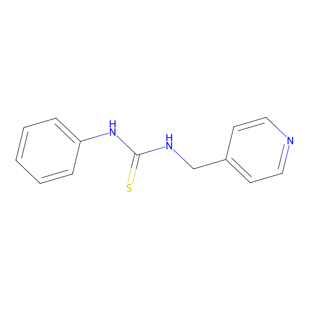 1-Phenyl-3-(pyridin-4-ylmethyl)thiourea molecular structure, CAS 36726-57-5
