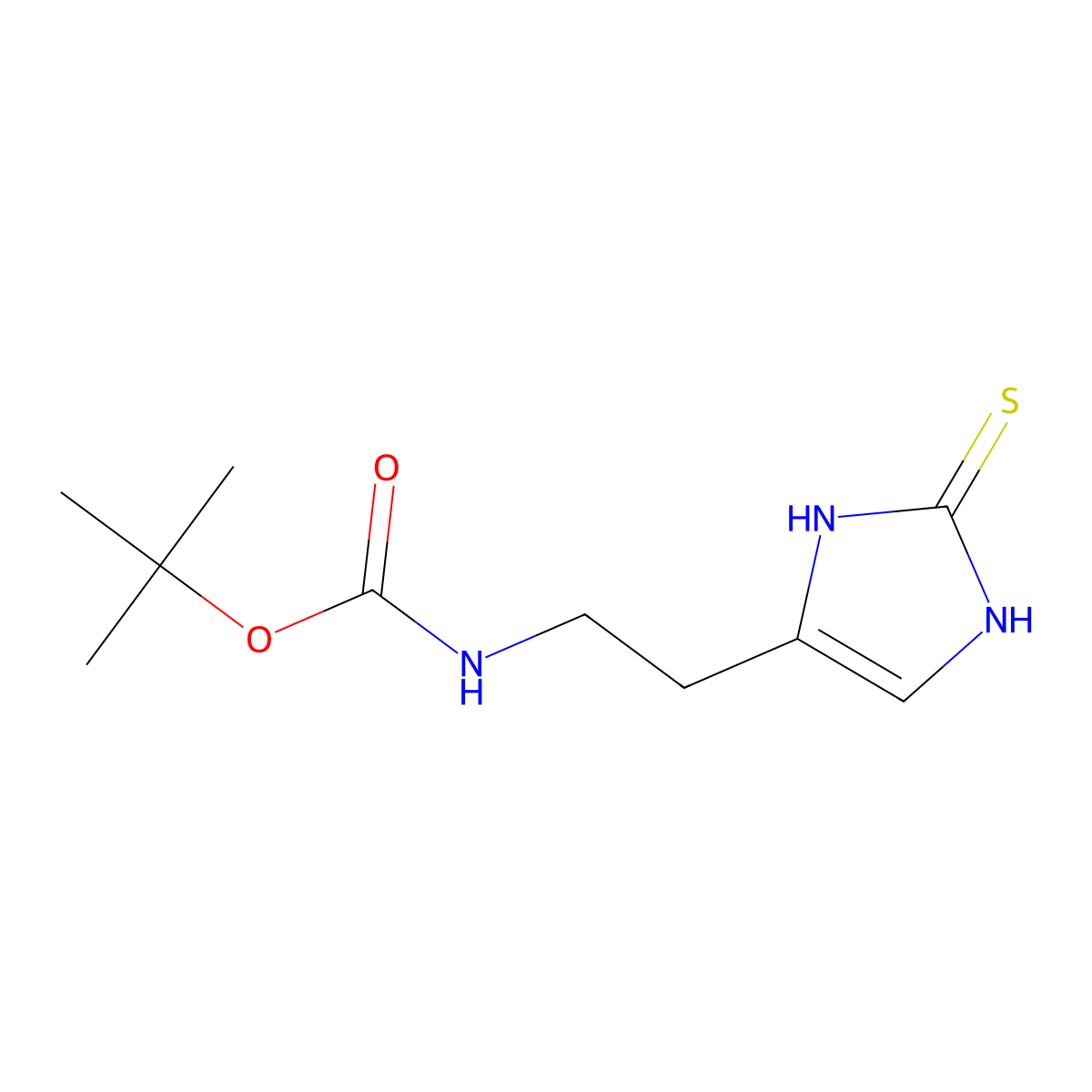 tert-butyl N-[2-(2-sulfanyl-1H-imidazol-5-yl)ethyl]carbamate molecular structure, CAS 367269-05-4