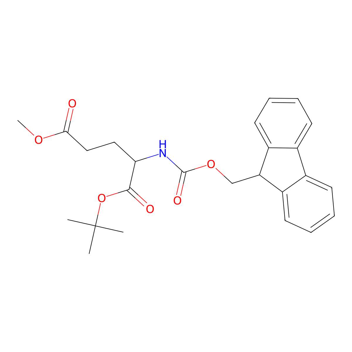 1-Tert-butyl 5-methyl (2S)-2-{[(9H-fluoren-9-ylmethoxy)carbonyl]amino}pentanedioate molecular structure, CAS 367275-86-3