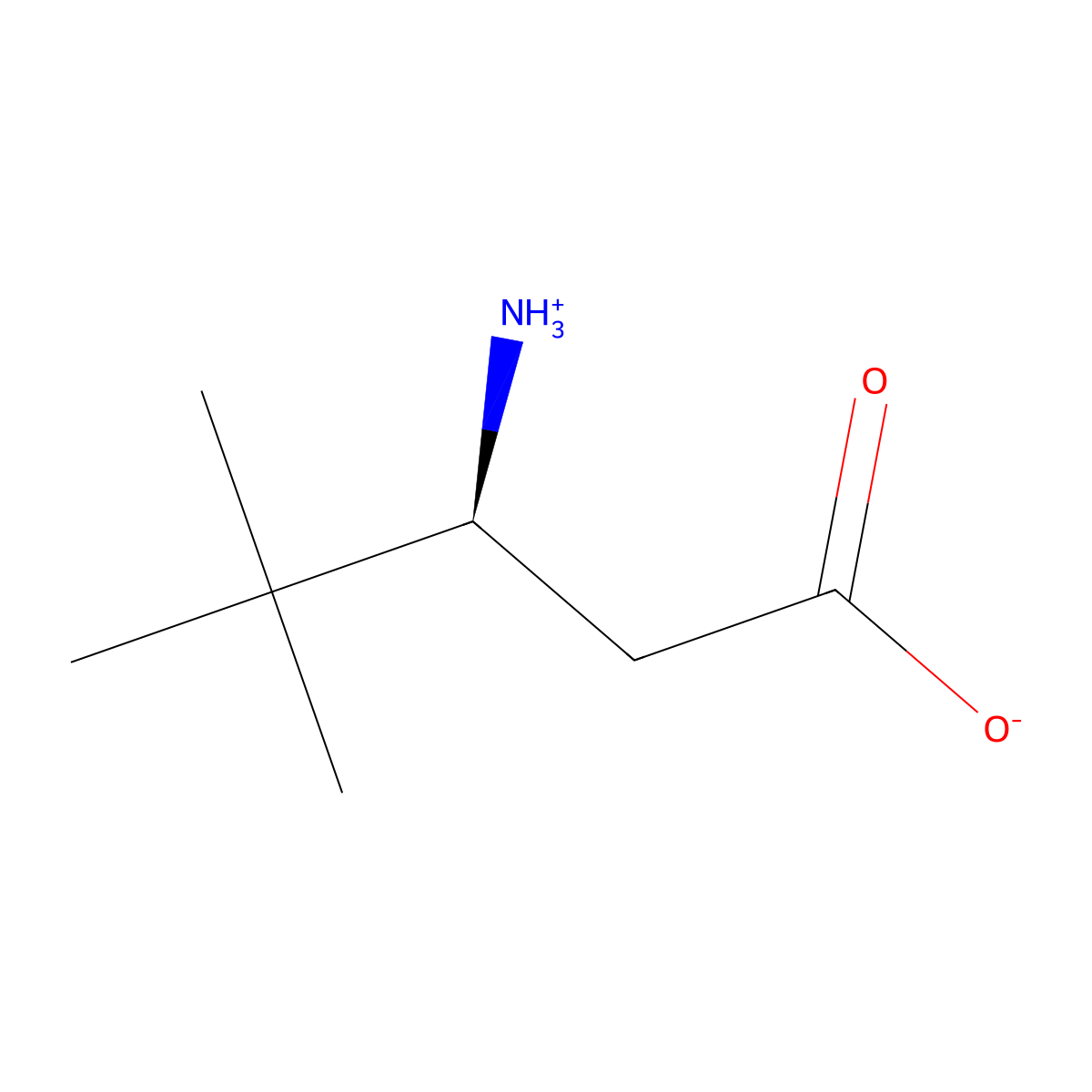 (3S)-3-azaniumyl-4,4-dimethylpentanoate molecular structure, CAS 367278-48-6