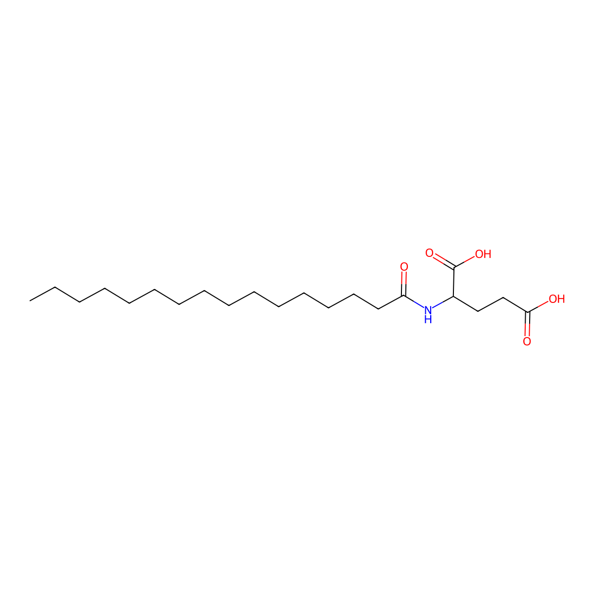 2-(Hexadecanoylamino)pentanedioic acid molecular structure, CAS 36728-07-1