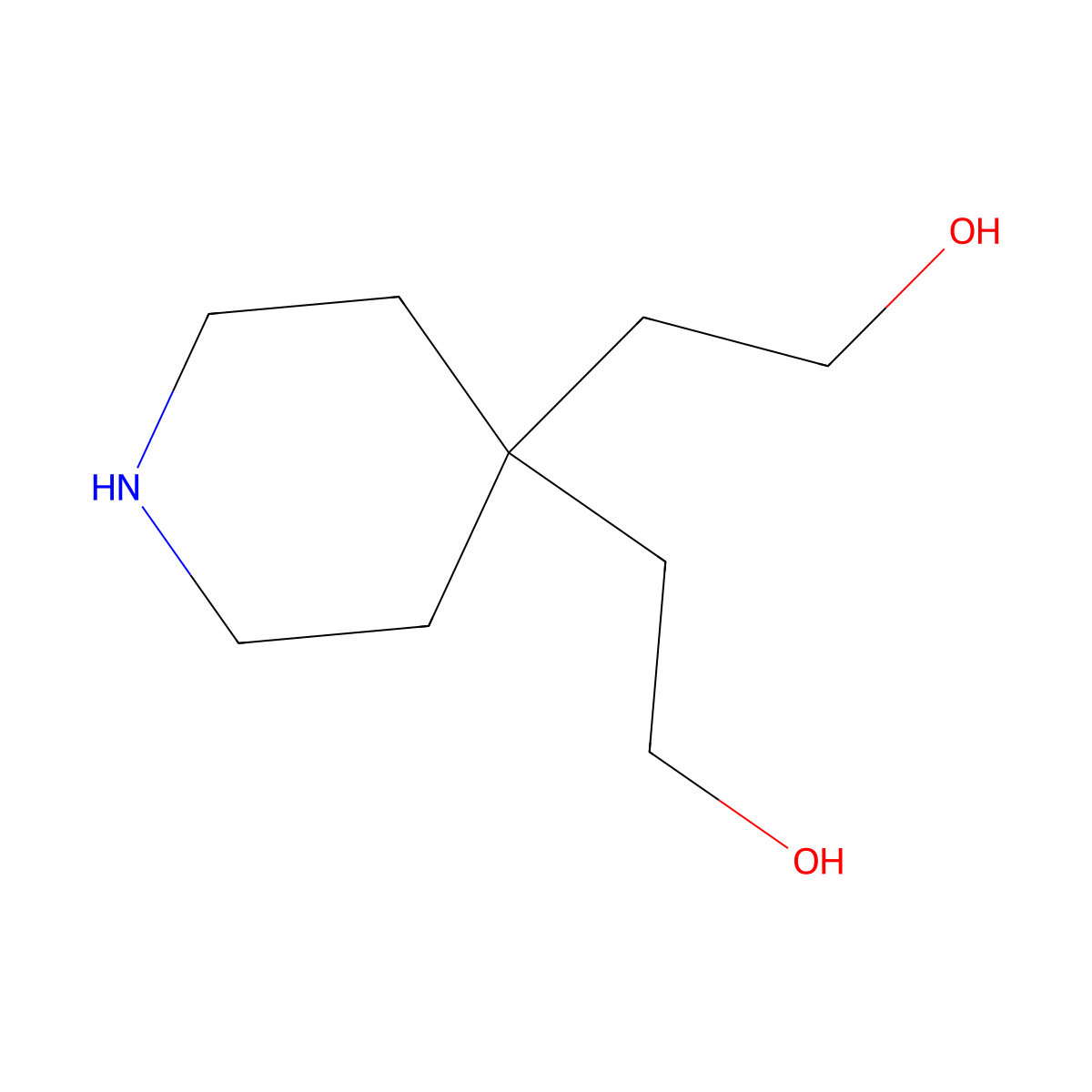 2-[4-(2-Hydroxyethyl)piperidin-4-yl]ethan-1-ol molecular structure, CAS 367282-75-5