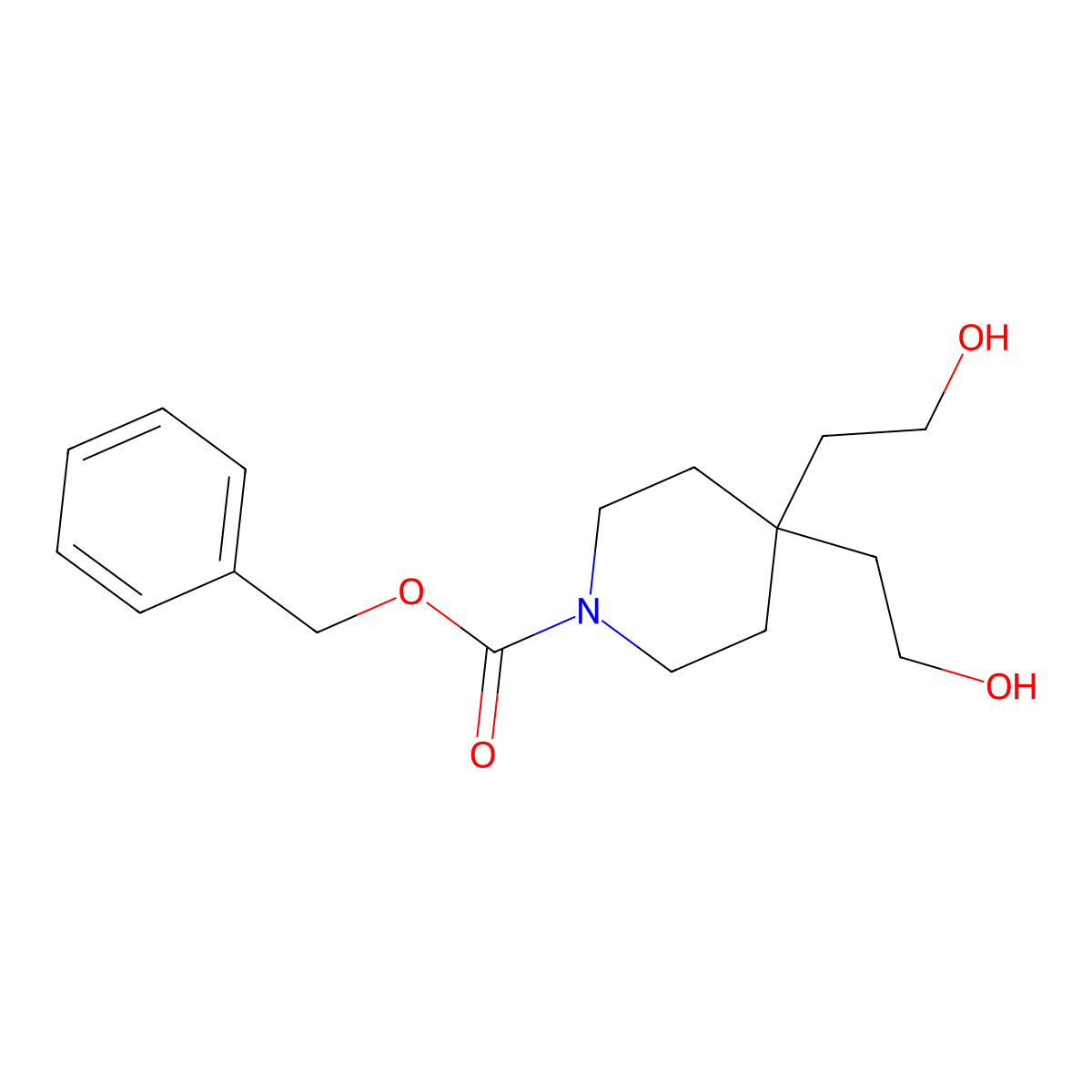 Benzyl 4,4-bis(2-hydroxyethyl)piperidine-1-carboxylate molecular structure, CAS 367282-77-7