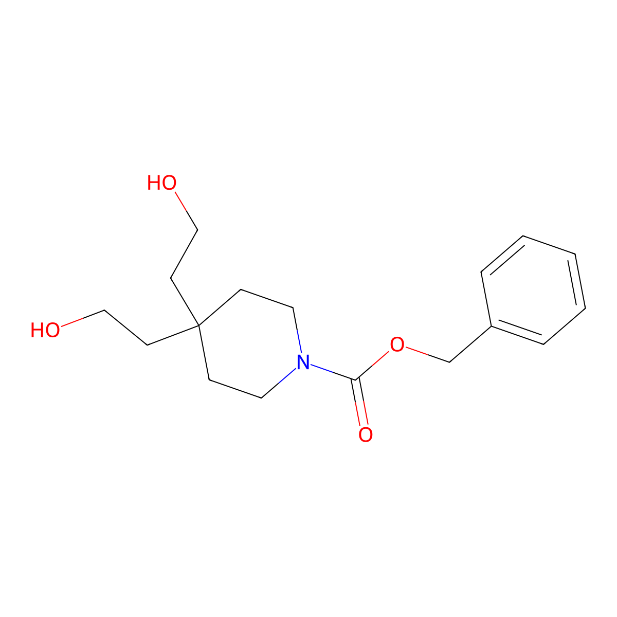 Benzyl 4,4-bis(2-hydroxyethyl)piperidine-1-carboxylate molecular structure, CAS 367282-77-7
