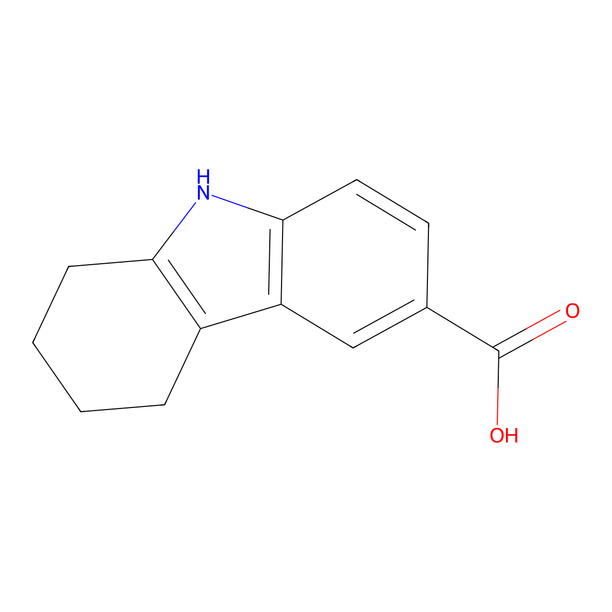 2,3,4,9-tetrahydro-1H-carbazole-6-carboxylic acid molecular structure, CAS 36729-27-8