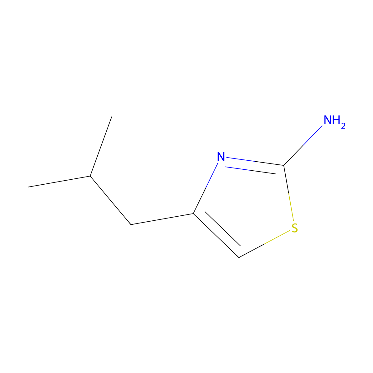 4-(2-Methylpropyl)-1,3-thiazol-2-amine molecular structure, CAS 3673-33-4