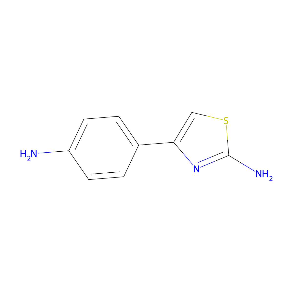 2-Amino-4-(4-aminophenyl)thiazole molecular structure, CAS 3673-53-8