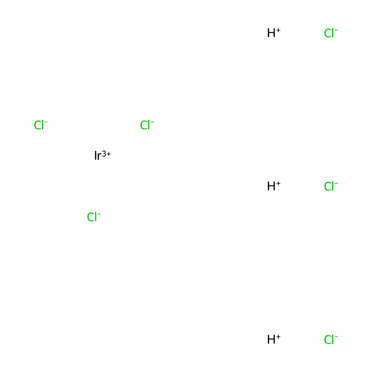 Iridate(3-), hexachloro-, hydrogen (1:3), (OC-6-11)- molecular structure, CAS 36732-55-5