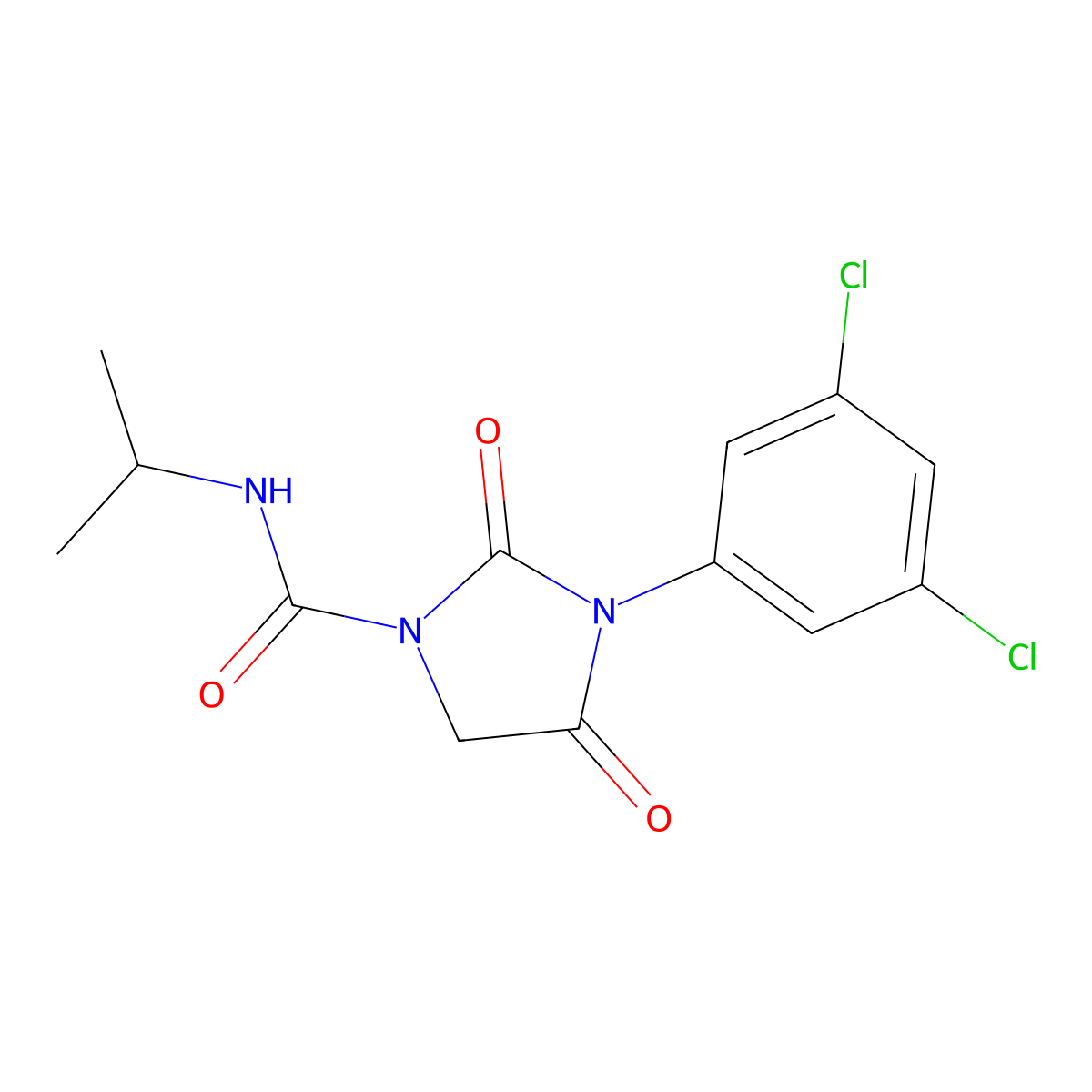 Iprodione molecular structure, CAS 36734-19-7