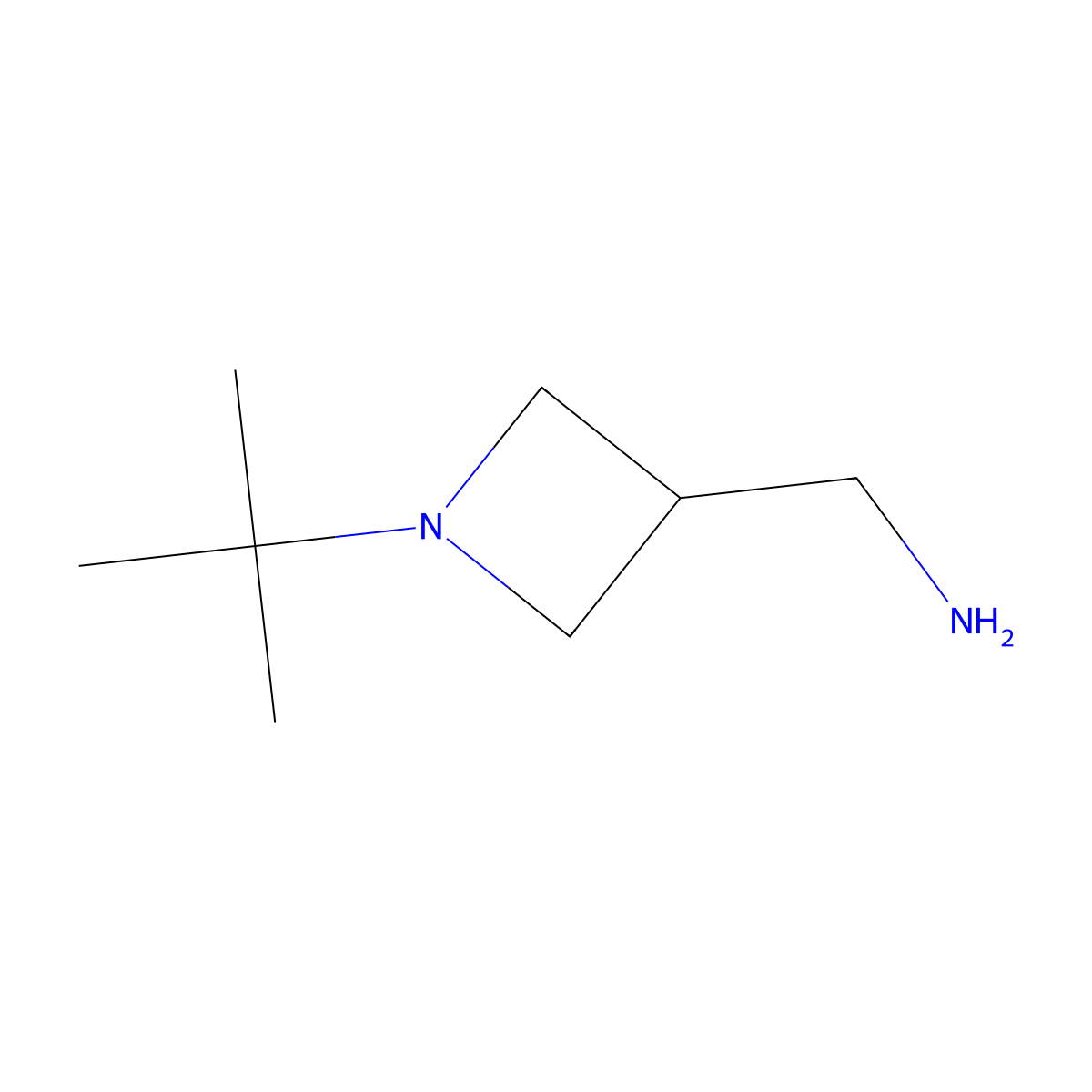 (1-Tert-butylazetidin-3-yl)methanamine molecular structure, CAS 36734-67-5