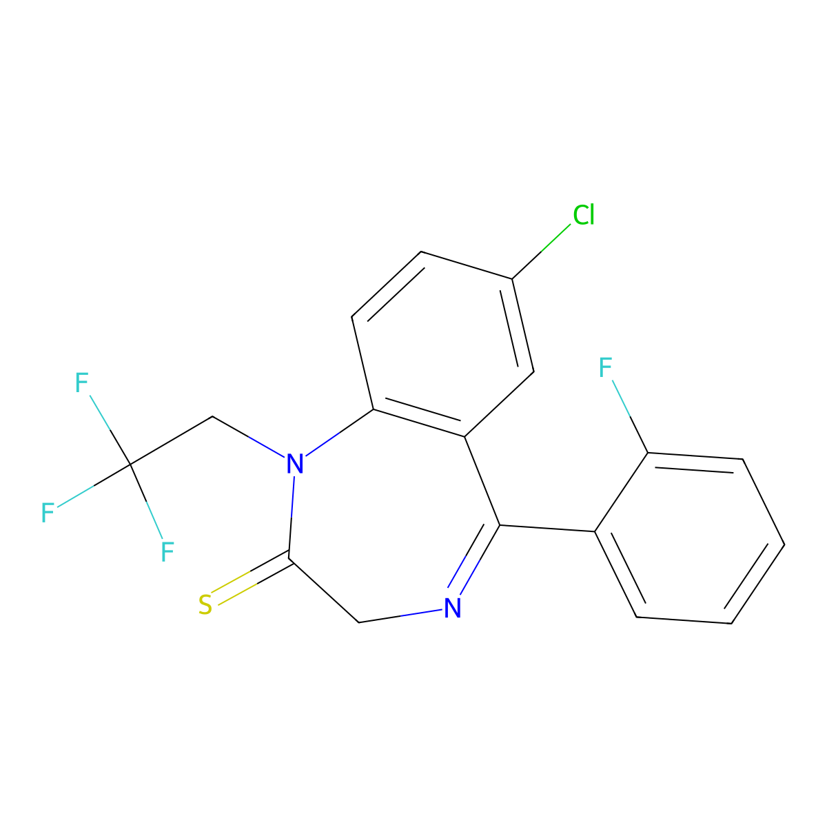 Quazepam molecular structure, CAS 36735-22-5