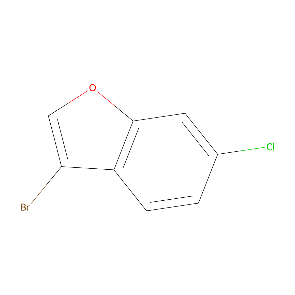 3-Bromo-6-chloro-1-benzofuran molecular structure, CAS 36739-97-6