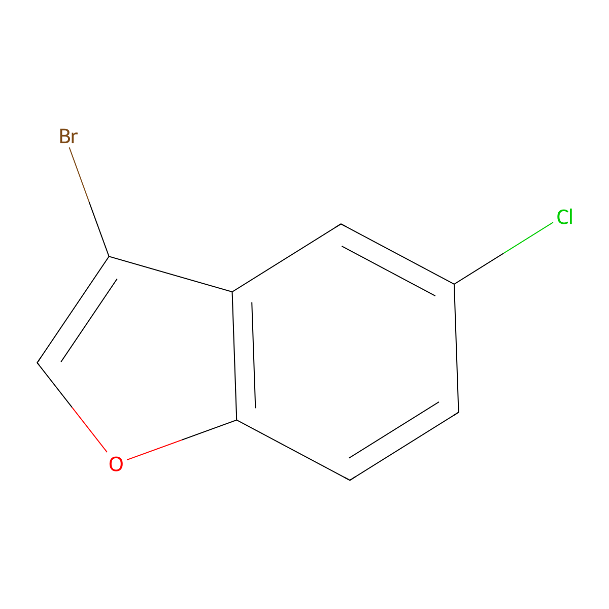 3-Bromo-5-chlorobenzofuran molecular structure, CAS 36739-99-8