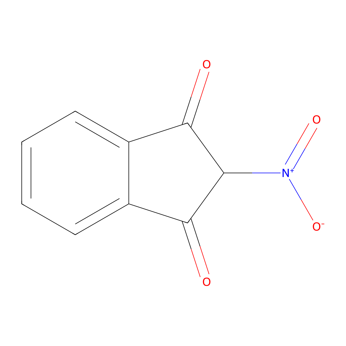 1H-Indene-1,3(2H)-dione, 2-nitro- molecular structure, CAS 3674-33-7