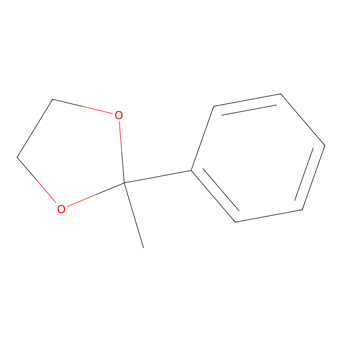 2-Methyl-2-phenyl-1,3-dioxolane molecular structure, CAS 3674-77-9