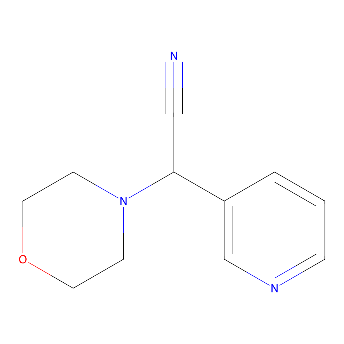 Morpholin-4-yl(pyridin-3-yl)acetonitrile molecular structure, CAS 36740-09-7