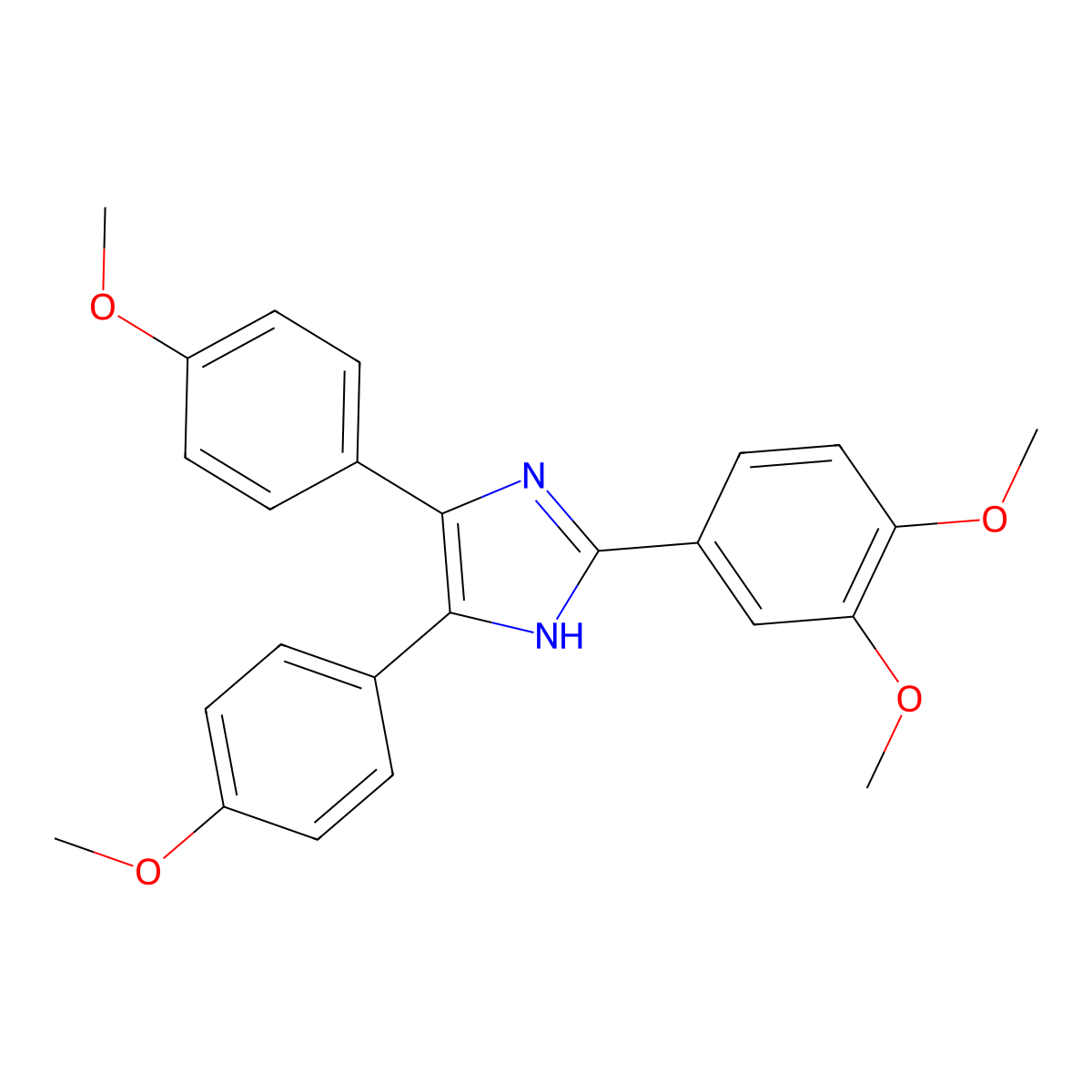 2-(3,4-dimethoxyphenyl)-4,5-bis(4-methoxyphenyl)-1H-imidazole molecular structure, CAS 36740-93-9