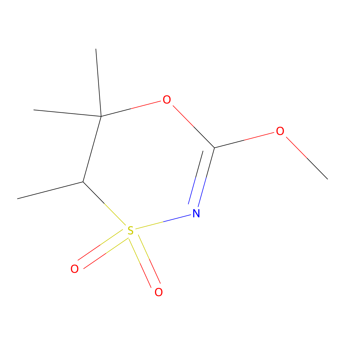 2-Methoxy-5,6,6-trimethyl-5,6-dihydro-1,4,3-oxathiazine 4,4-dioxide molecular structure, CAS 36743-52-9