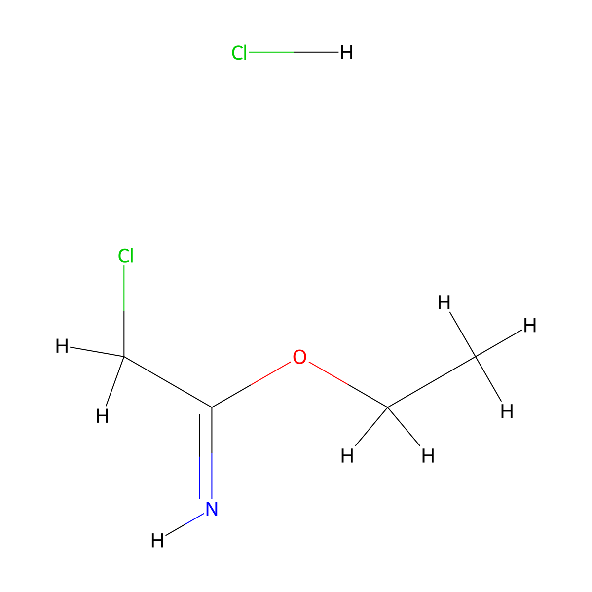 Ethyl 2-chloroethanecarboximidate hydrochloride molecular structure, CAS 36743-66-5