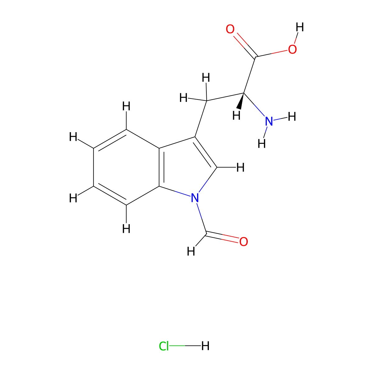 D-Tryptophan, 1-formyl-, monohydrochloride molecular structure, CAS 367453-01-8