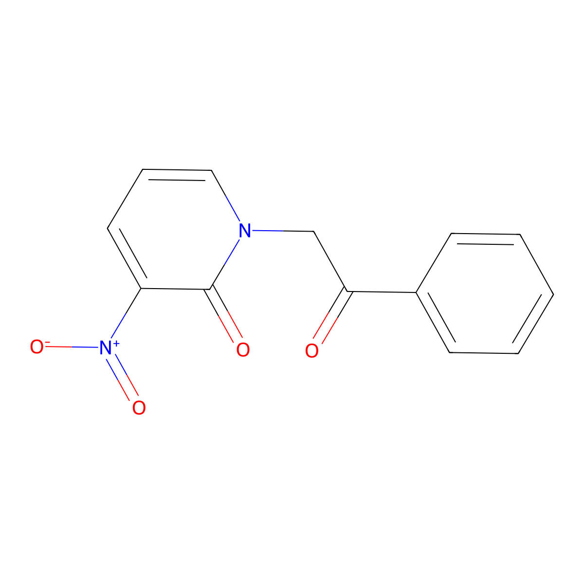 3-Nitro-1-(2-oxo-2-phenyl-ethyl)-1H-pyridin-2-one molecular structure, CAS 367454-75-9