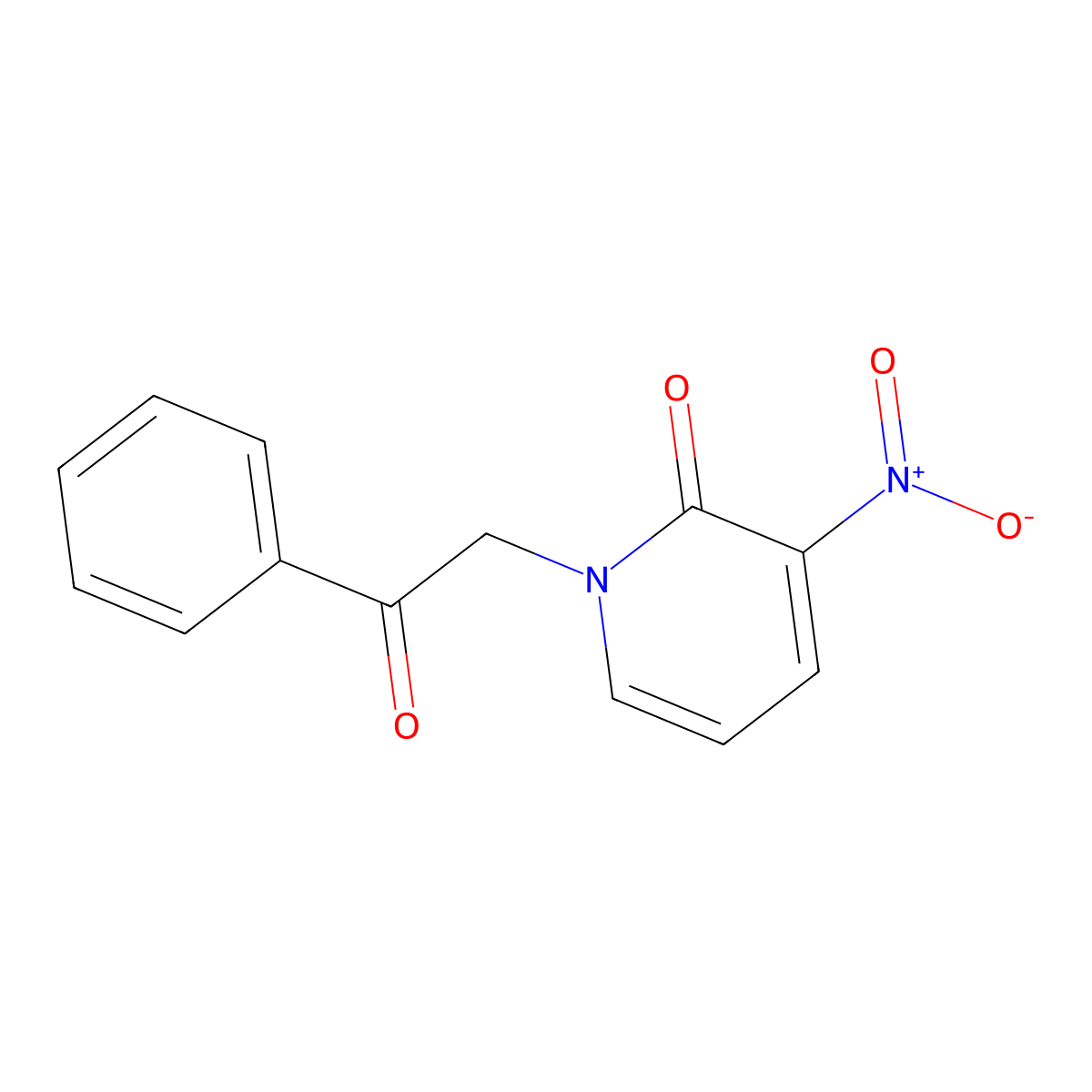 3-Nitro-1-(2-oxo-2-phenyl-ethyl)-1H-pyridin-2-one molecular structure, CAS 367454-75-9