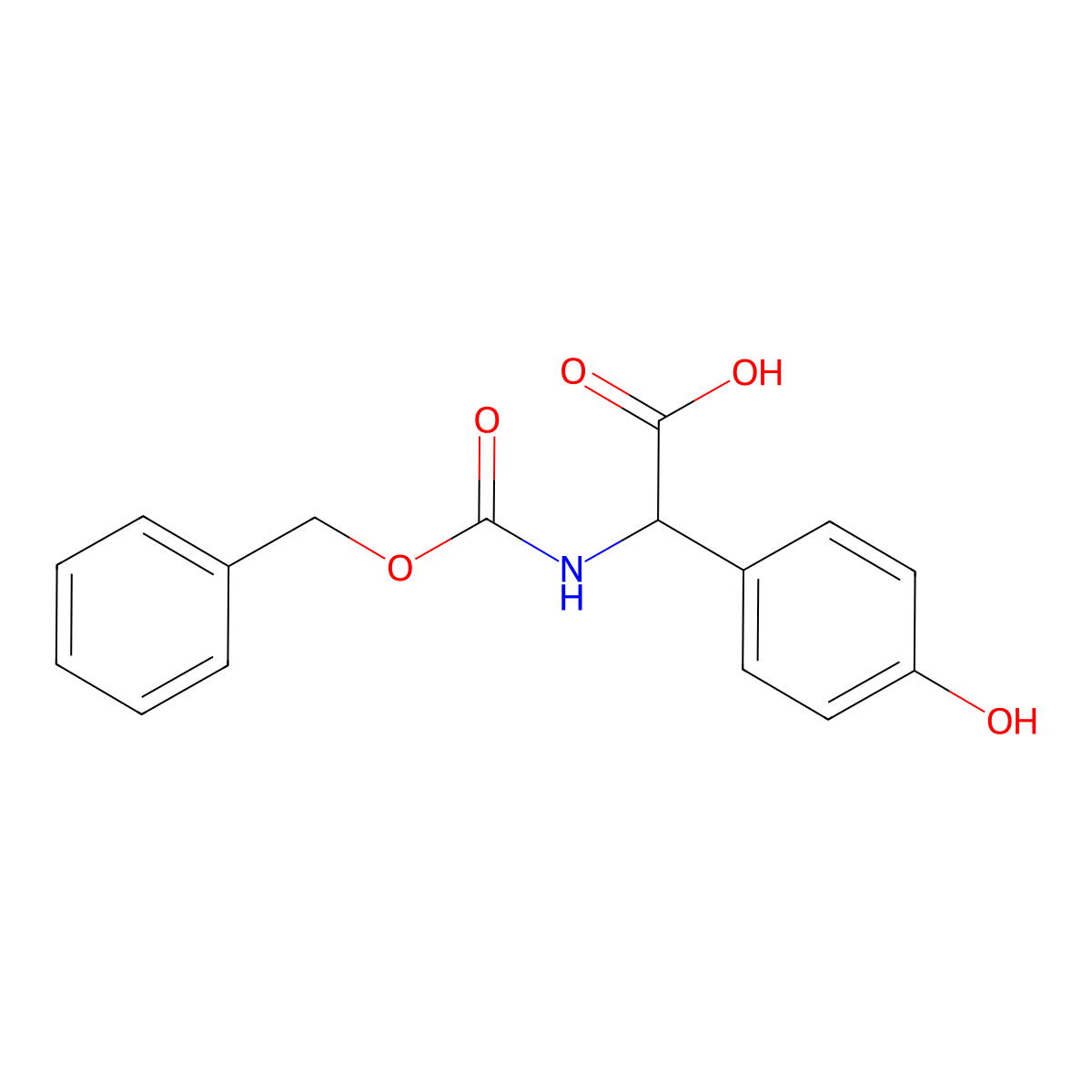 2-(Cbz-amino)-2-(4'-hydroxyphenyl)acetic acid molecular structure, CAS 36747-66-7