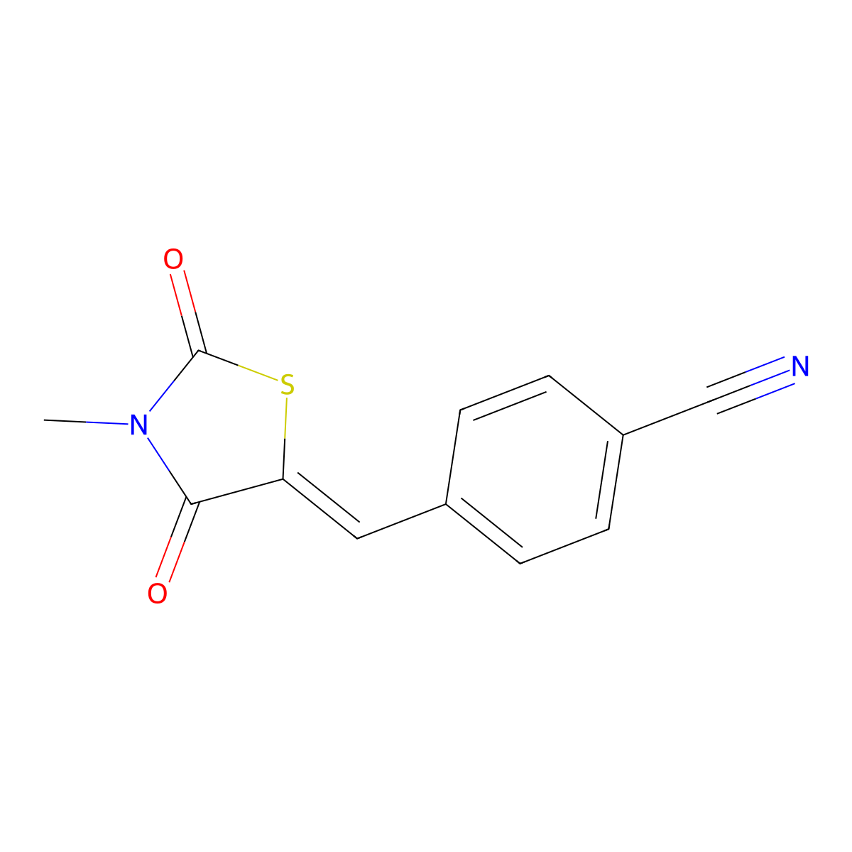 4-[(3-Methyl-2,4-dioxo-1,3-thiazolan-5-yliden)methyl]benzenecarbonitrile molecular structure, CAS 367476-03-7