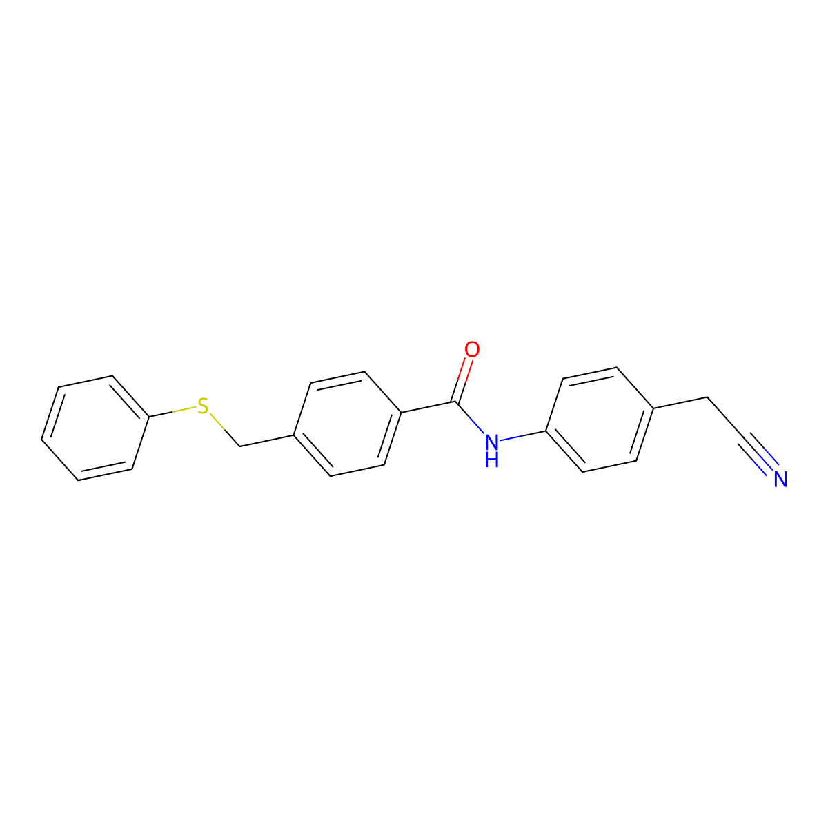 N-[4-(cyanomethyl)phenyl]-4-(phenylsulfanylmethyl)benzamide molecular structure, CAS 367478-23-7