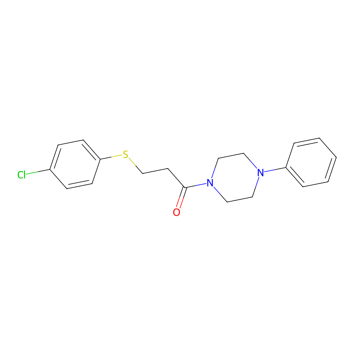 3-(4-Chlorophenyl)sulfanyl-1-(4-phenylpiperazin-1-yl)propan-1-one molecular structure, CAS 367479-29-6