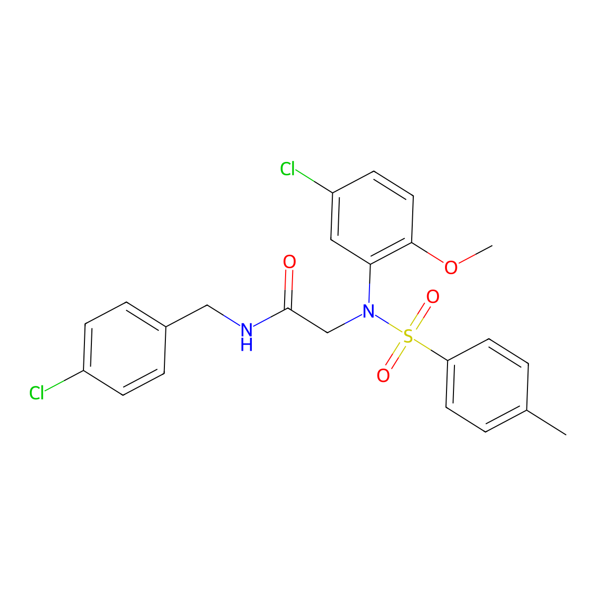 2-(5-chloro-2-methoxy-N-(4-methylphenyl)sulfonylanilino)-N-[(4-chlorophenyl)methyl]acetamide molecular structure, CAS 367486-98-4