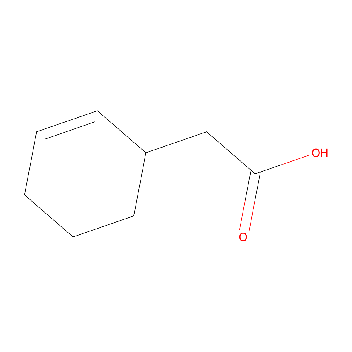 Cyclohex-2-en-1-ylacetic acid molecular structure, CAS 3675-31-8
