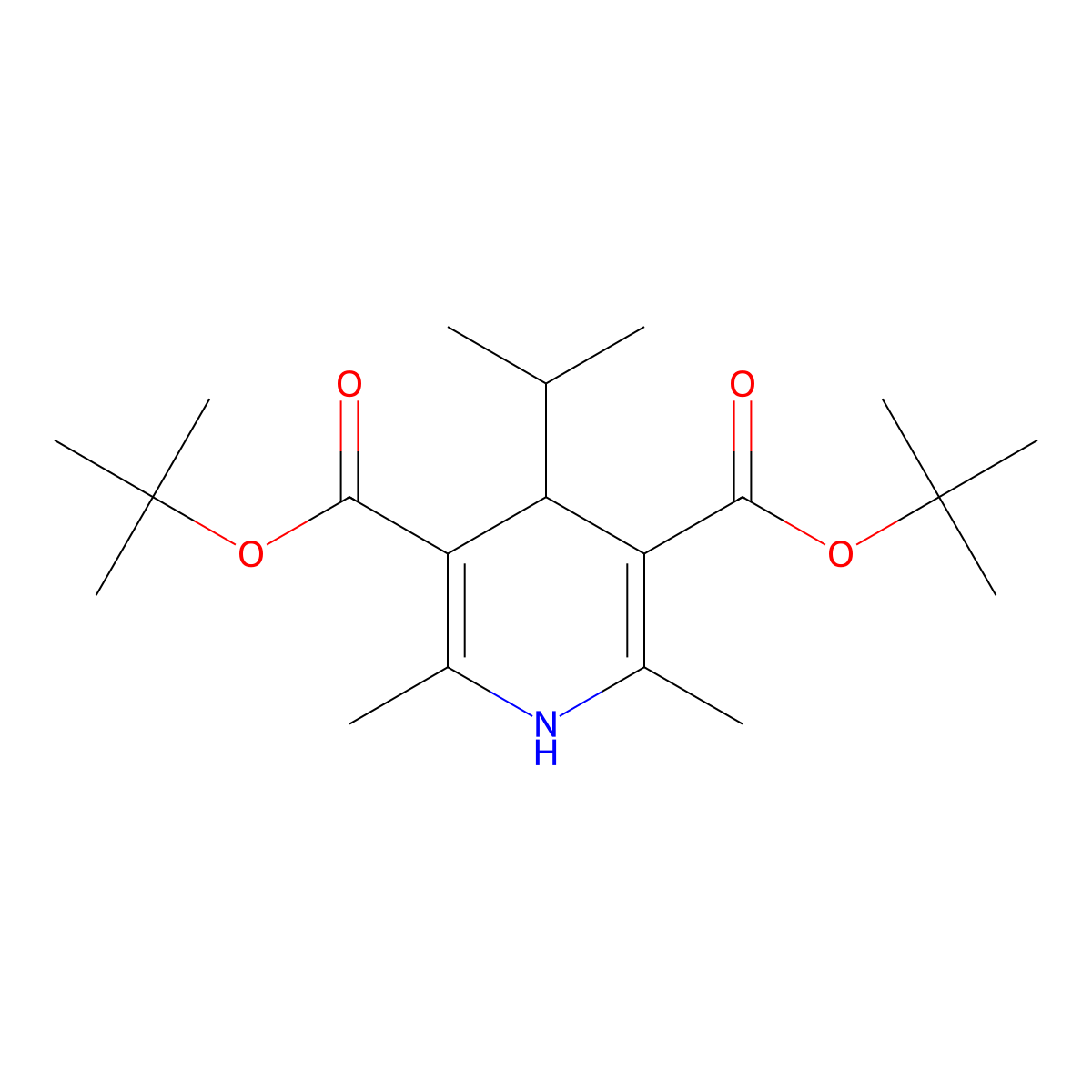 Di(tert-butyl) 4-isopropyl-2,6-dimethyl-1,4-dihydropyridine-3,5-dicarboxylate molecular structure, CAS 367500-59-2