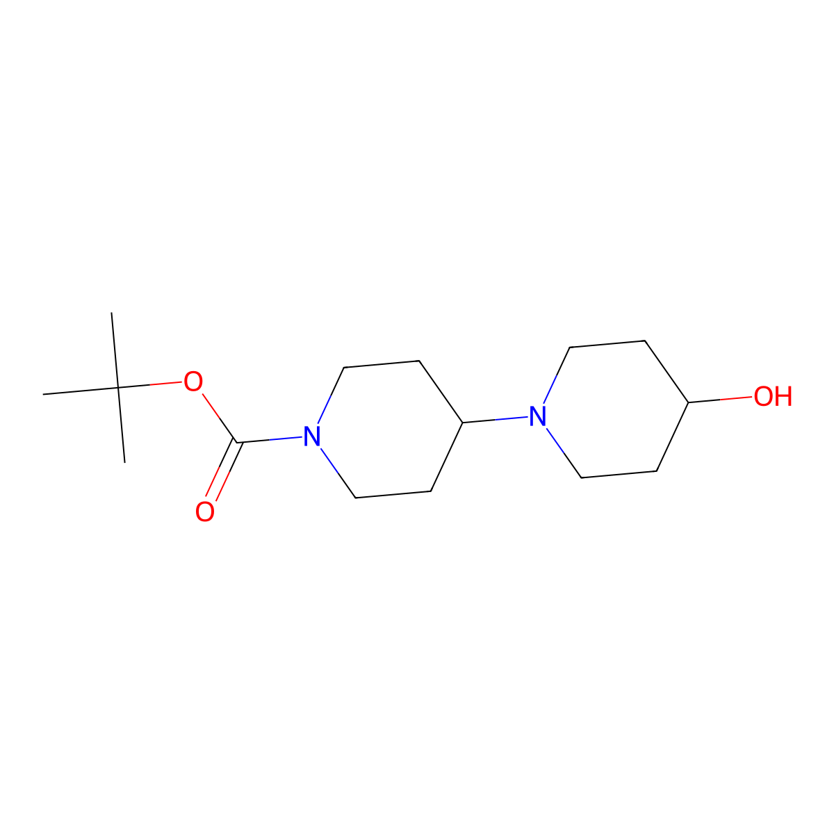 tert-Butyl 4-hydroxy-[1,4'-bipiperidine]-1'-carboxylate molecular structure, CAS 367500-88-7