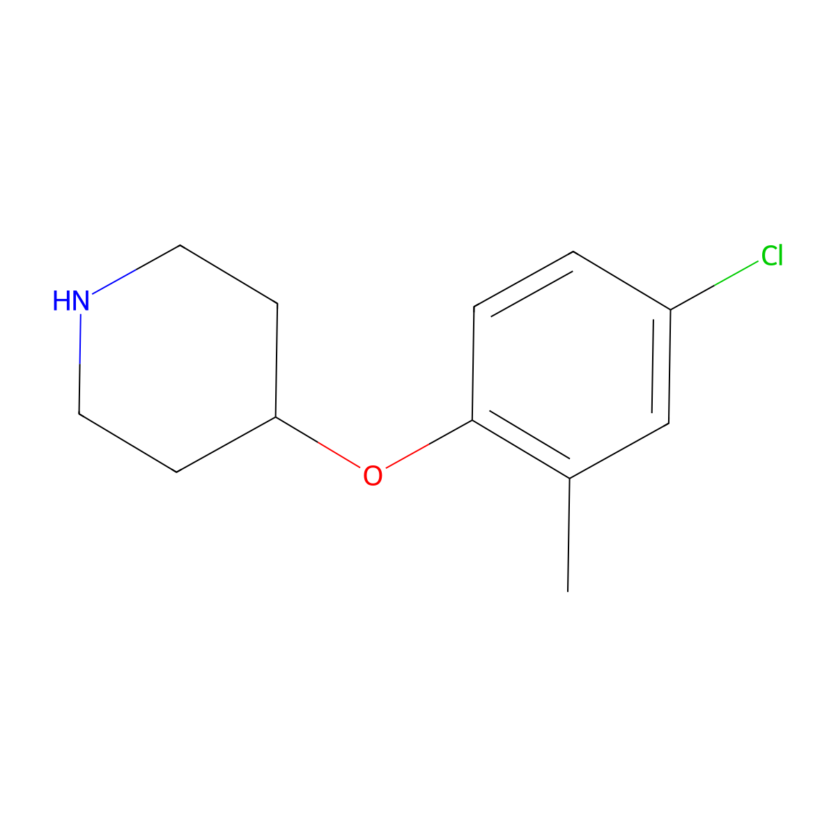 4-(4-Chloro-2-methylphenoxy)piperidine molecular structure, CAS 367501-01-7