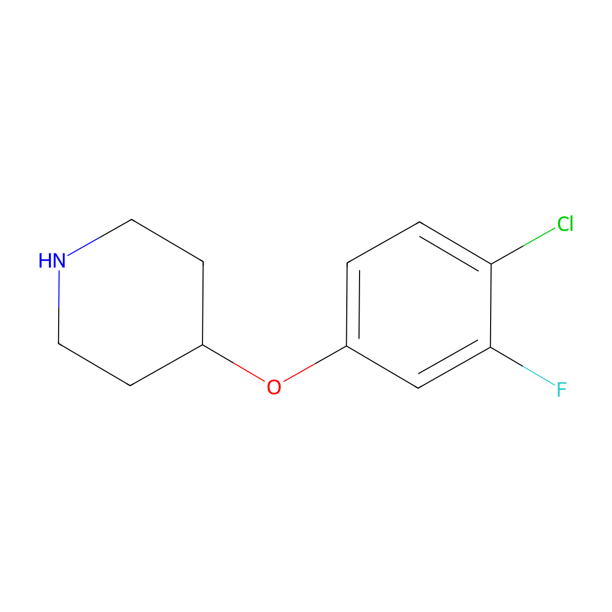 4-(4-Chloro-3-fluorophenoxy)piperidine molecular structure, CAS 367501-02-8