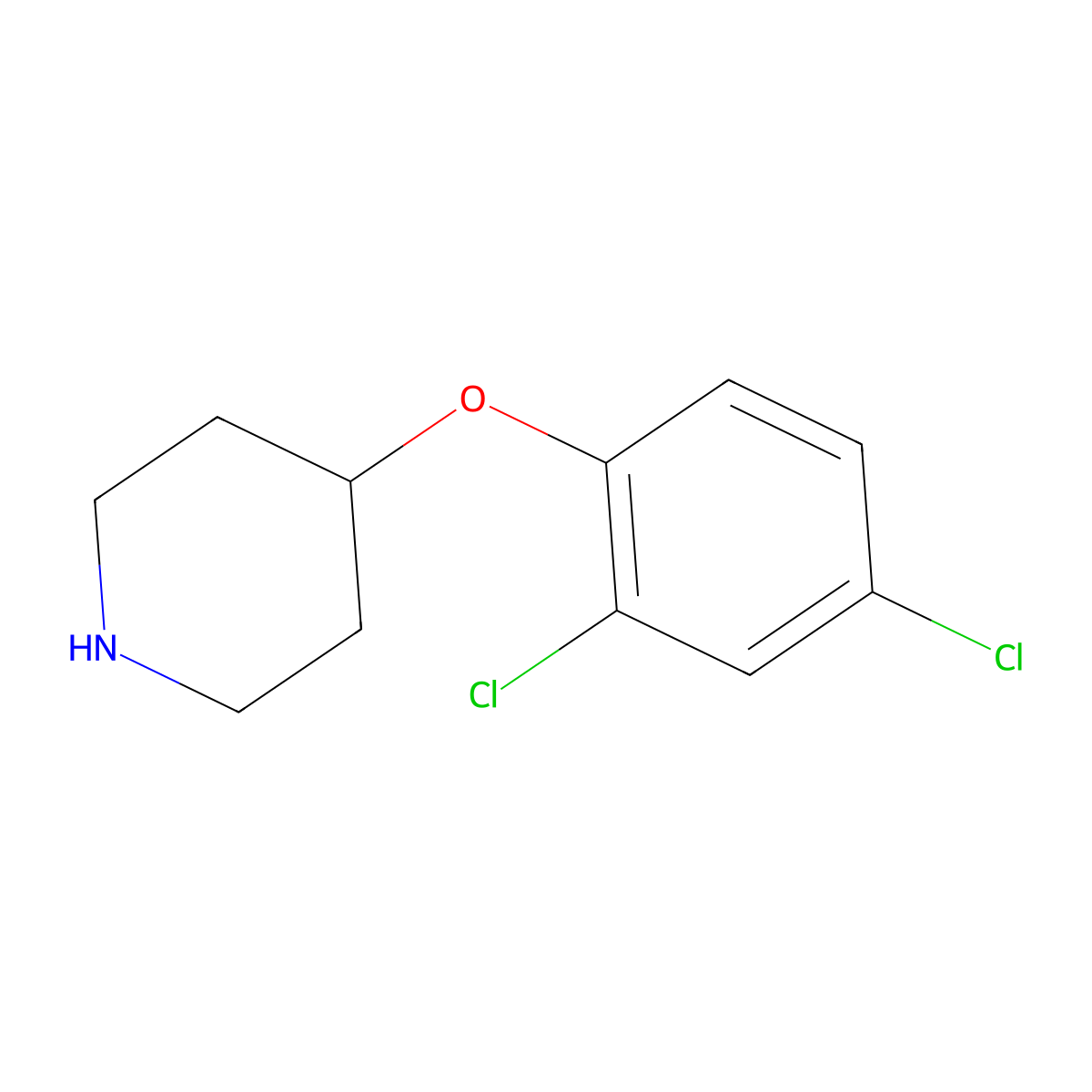 4-(2,4-Dichlorophenoxy)piperidine molecular structure, CAS 367501-06-2